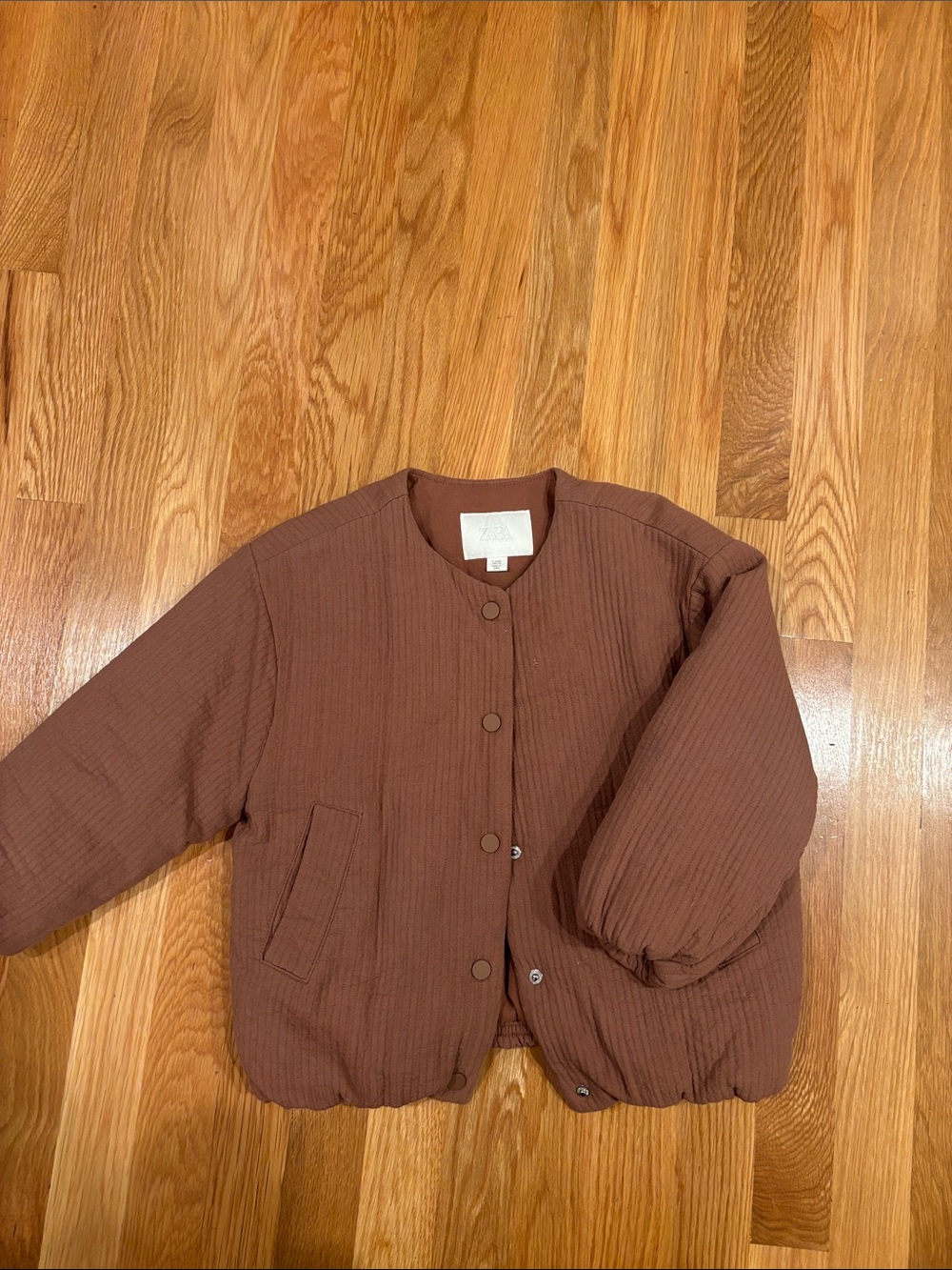 Zara Girls Quilted Brown Jacket